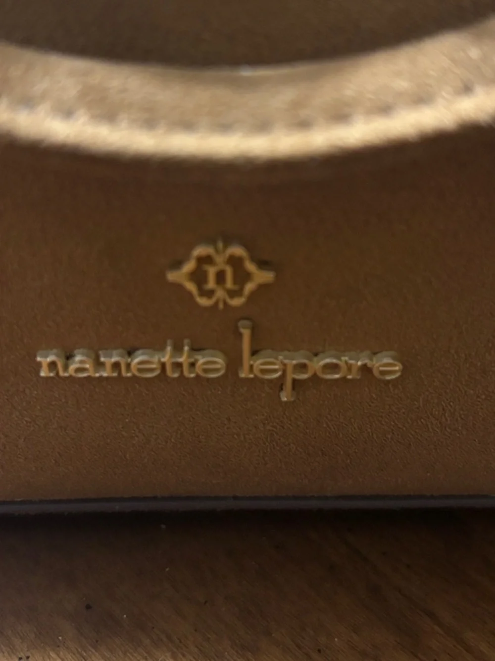 Nanette Lepore Camel Suede Satchel with Gold Chain